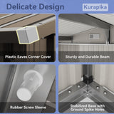 Kurapika 10 x 8FT Outdoor Storage Shed Waterproof, Large Garden Tool Shed with Air Vents and Lockable Sliding Door, Shed Storage House, Metal Shed Outdoor Storage for Garden, Patio, Backyard, Lawn Kurapika