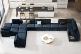 Belffin Modular Sectional Sofa with Storage Seats Velvet L Shaped Corner Couch Convertible Sectional Sofa with Chaise (Blue, L Shape-1)… Belffin