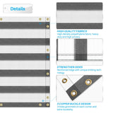 Patio 3' x 20' Balcony Privacy Screen Apartment Railing Covers Fence Panels for Outdoor, Temporary Fencing for Porch Deck Backyard Net Mesh with Zip Ties, Gray White Stripe Patio