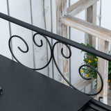 Outsunny Folding Potting Bench Table, Metal Garden Workstation, Work Bench with Large Build-in Bag with Cover, 5 Hanging Hooks & Storage Shelf, Flourishes Outsunny