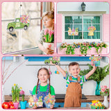 Chitidr 6 Pcs Diamond Painting Hanging Sign Set Gnome Art Kits DIY Crystal Paint Arts and Crafts Set 5d DIY Spring Ornaments Kits for Wall Door Window Decor Chitidr