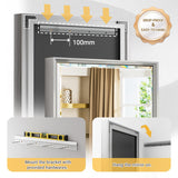 QueenFun 48 x 30 Silver Bathroom Mirror, Large Beveled Silver Bathroom Vanity Mirror, Shatterproof Silver Rectangle Mirror, Silver Metal Framed Mirror for Bathroom Wall, Anti-Rust(Vertical/Horizontal) QueenFun