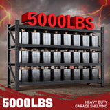 RAVIGIN 5000LBS Storage Shelves,71" W Garage Shelving Heavy Duty Metal Adjustable Garage Shelves, Shelving Units Industrial Shelving for Warehouse,71" W x 24" D x 69" H,Black RAVIGIN