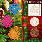 Wooden Christmas Snowflake Ornaments to Paint Christmas Decoration Cutouts Unfinished 36PCS, DIY Blank Unfinished Christmas Tree Wood Discs Ornament for Home Crafts Hanging Sophena