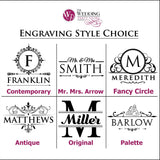 Premium Monogrammed Bamboo Wood Serving Tray with Handles - Personalized and Custom Engraved for Free The Wedding Party Store