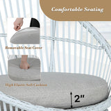 Athena Collection Outdoor Patio Furniture Set Wicker Bistro Set, 3 Piece Conversation Set All-Weather PE Rattan Chairs with Seat Cushions & Glass Table for Porch, Backyard, Beige Athena Collection