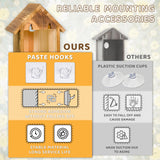 Window Bird Houses for Outside with 2 Powerful Hooks, Clear Window Bird House for Viewing Inside, Hanging Wooden Birdhouses to Paint for Outdoors, Bird Nesting Box for Bluebird Finch Chickadee ANSTEEP