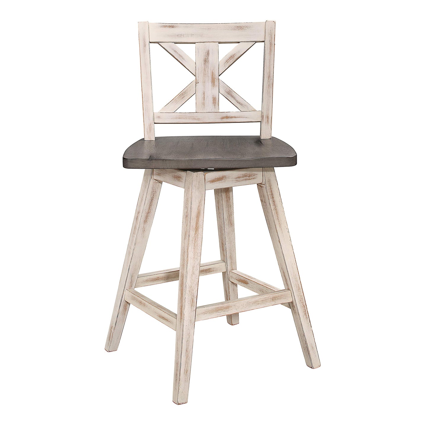 Homelegance Amsonia Counter Height Swivel Barstool (Set of 2), White - WoodArtSupply