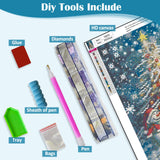 Christmas Tree Snowman Diamond Art Kits for Adults, 5D Diamond Painting Kits for Adults Beginners, DIY Full Round Drill Diamond Dot Painting Gem Art Kits for Adult, Home Wall Decor 11.8x15.7 Inch VCLKDIY