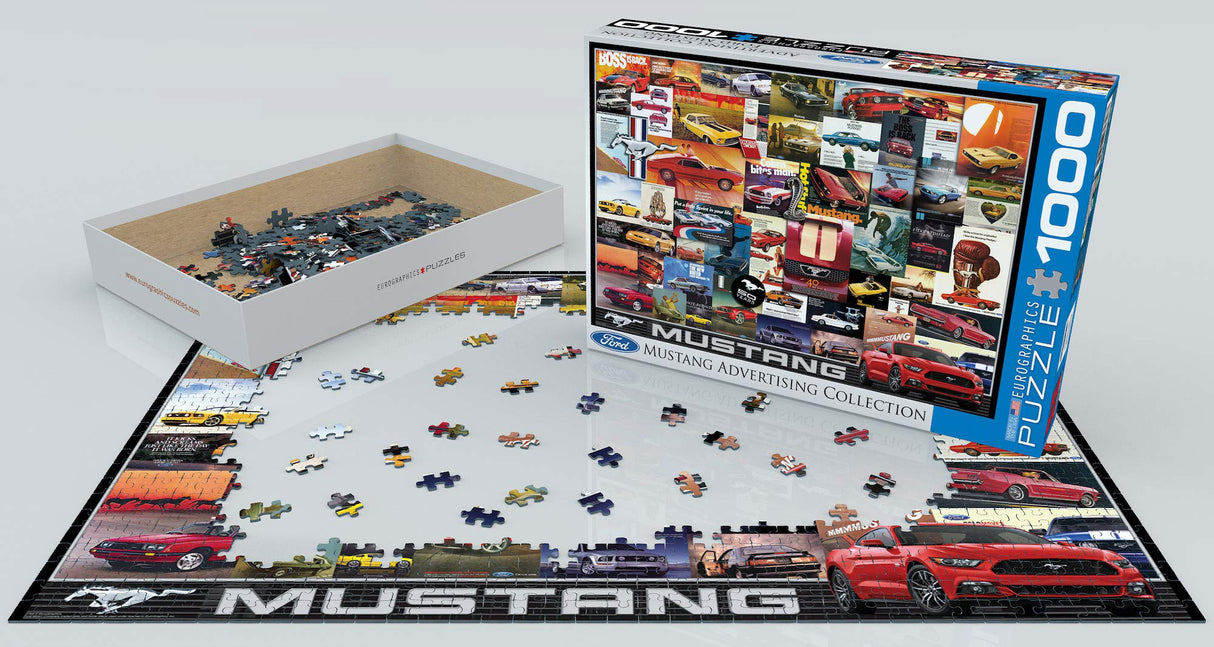EuroGraphics Ford Mustang Vintage Ads Jigsaw Puzzle (1000 Piece) (6000-0748) , Blue EuroGraphics