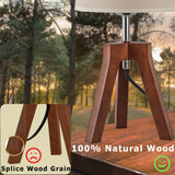 Dreamholder Wood Bedside Table Lamp, Tripod Desk Lamp with On-Off Switch, Nightstand Lamp with Fabric Shade for Reading, Bedroom, Living Room, Office, Walnut Base with Linen Shade(Without Bulb) Dreamholder