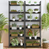 HCHQHS 6 Tier Bookshelf, Adjustable Industrial Bookcase, Vertical Tall Book Shelf, Wood and Black Metal Open Bookshelves for Home Office, Living Room, Bedroom, 70 Inch HCHQHS