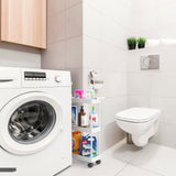 Simple Houseware Kitchen Cart Storage 3-Tier Slim/Super Narrow Shelves with Handle, 26.5'' Height/5.5'' Width for Narrow Place, White Simple Houseware