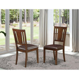 East West Furniture Dudley Kitchen Dining Faux Leather Upholstered Wood Chairs, Set of 2, Mahogany East West Furniture