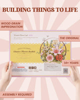 ROBOTIME 3D Wooden Puzzles for Adults, TW03H Wooden Flower Basket Craft Kit, Artificial Flowers Handheld Gift Box, Unique Gift for Birthday/Holidays/Homewarming ROBOTIME