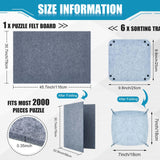 Bokon 2000 Pieces Jigsaw Puzzle Board 45.7 x 30.7 Inch Foldable Felt Puzzle Mats with 6 Portable Puzzle Sorting Trays Holder Organizer Puzzle Keeper Puzzle Accessories for Adults Bokon
