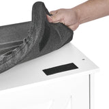 HOMSHO 2-Tier Storage Bench, Shoe Bench with Padded Seat Cushion, Entryway Bench with 4 Barn Doors, Adjustable Shelf, 13.8" D x 47.2" W x 17.7" H, for Entryway, Living Room, Bedroom, White HOMSHO