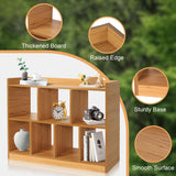 DOUSY- 35.43” Wodden Cube Shelf, 2 Tier Open Shelf Bookcases 7 Cube Bookshelf with Base, Freestanding Cube Storage Shelf Cube Bookcase Display Shelf for Bedroom, Living Room, Home Office DOUSY