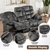 HAOMARKETS Power Recliner Chair with Massage and Heat, 41" Wide Electric Reclining Chairs with USB Port, Breathable Fabric Overstuffed Reclining Sofa for Living Room,Grey HAOMARKETS