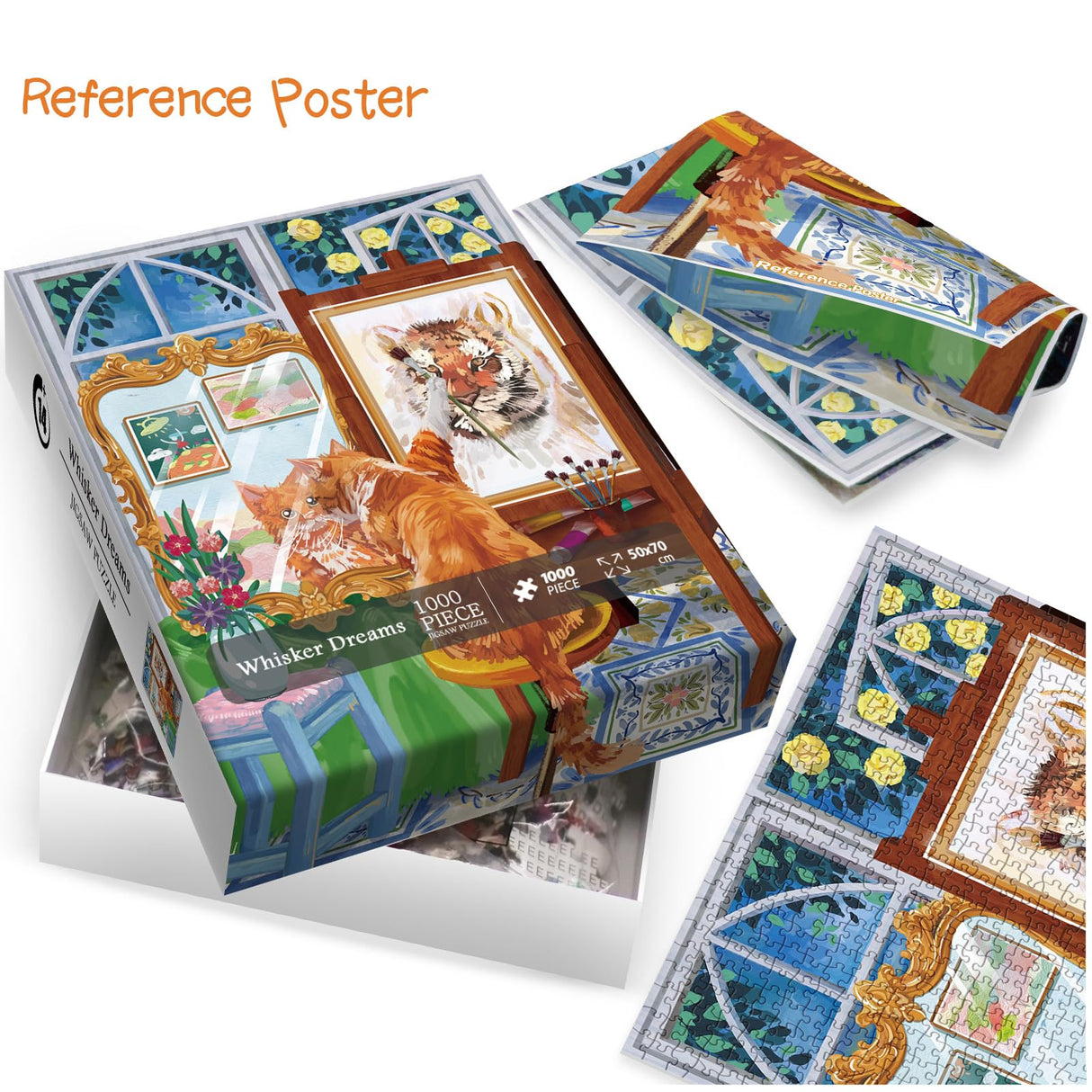 Funny Cat Puzzles for Adults 1000 Pieces, Cat Tiger Jigsaw Puzzle, Kitten Jigsaw Puzzles Animals for Home Decoration IdeaBazar