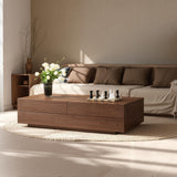 Pajiasen Mid-Century Modern Farmhouse 47.2-81.8" Expandable Coffee Table，Adjustable Center Table with Large Storage for Living Room, Walnut Pajiasen