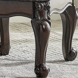 HOOTSMALL Footstool and Ottomans Small Foot Stool with Fiber Leather Wooden Foot Rest Upholstered Footrest for Living Room Bedroom (Dark-Brown) HOOTSMALL