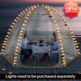 EighteenTek Sports Tent Screen House Room Greenhouse Camping Tent Canopy Gazebos 4-6 Person for Patios Large Oversize Weatherproof Pod Pop Up Tent, Cold Protection Beige 10’x10’ EighteenTek