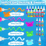 Magic Gel Water Toy Elf: 20 Aqua Squishy Maker DIY Gels with 20 Fairy Animal Mold Kits - 3D Handmade Magical Jelly Pet Craft Set for Kids CL FUN