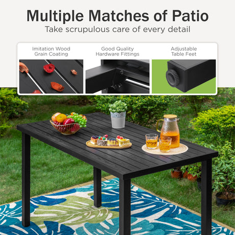 PHI VILLA 5 PCS Outdoor Bar Set, Counter Height Swivel Chair with Rectangle Metal Table, Textilene Fabric and Quick-Drying Waterproof,High Patio Set for Garden, Yard, Poolside PHI VILLA