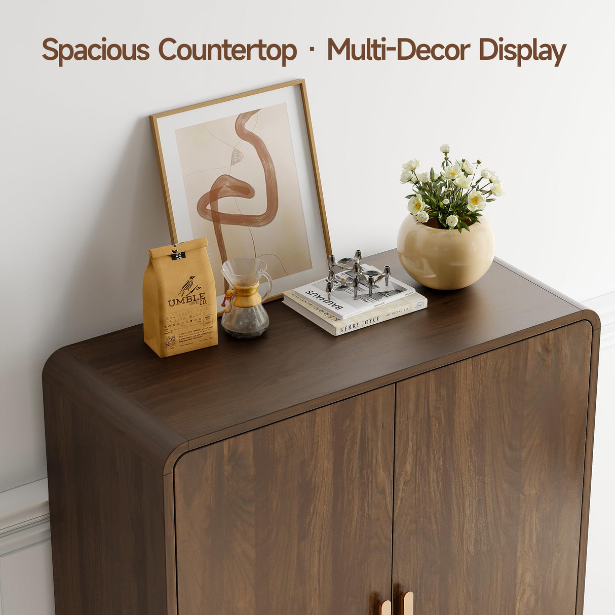 ONBRILL 6-Tier Shoe Storage Cabinet, 45'' Large Farmhouse Shoe Cabinet for Entryway, Modern Wooden Shoe Rack Organizer with Doors and Shelves, for Front Door Hallway (Walnut) ONBRILL