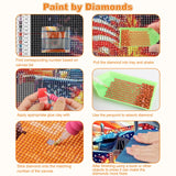 CEOVR Truck Diamond Art Kits for Adults, American Flag Eagle Diamond Painting Dots 5D Full Drill DIY Gem Art for Beginner, Adult Crafts Kits Arts and Crafts, Wall Decor for Home Office 12x16in CEOVR