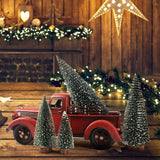 Mini Christmas Tree, Small Pine Tree with Wooden Bases for Xmas Holiday Party Home Tabletop Tree Decor (Green 4pcs) UNIPRIMEBBQ