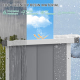 UDPATIO 38 Cu.ft Outdoor Resin Storage Shed, Vertical Tool Shed with Shelving Brackets for Patio Pool Lawn Garden, Grey UDPATIO