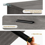 YITAHOME Grey Dresser TV Stand for 55 Inch TV/6 Drawer Dresser Entertainment Center/Console Table with Black Metal Handles & Anti-Tipping Device for Living Room/Bedroom YITAHOME