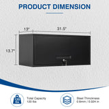 Fesbos Metal Storage Cabinet Black Wall Cabinets with Locking Door - Wall Mounted Storage Cabinet for Garage Warehouse Home Office - Assembly Required Fesbos