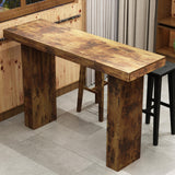 Tilayasig 63" Long Bar Table, Industrial Counter Height Pub Table, Narrow Kitchen Dining Table for Small Spaces, Breakfast Bar, Home Bar, Rustic Brown (Only Table) Tilayasig