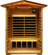 LTCCDSS Outdoor Red Cedar Sauna 2 Person Far Infrared Sauna, Red Cedar Canadian, Withstand Outdoor Temp -10℉-149℉| Low EMF Sauna Room for Home-9 Low EMF Heaters-Chromotherapys-Bluetooth Speaker LTCCDSS