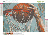 MaiYiYi Basketball Hoop Diamond Painting by Numbers, 5D Full Round Dunk Diamond Painting Set, Basketball Diamond Painting Dots Kit for Ball Lovers Adult Beginner Wall Art Decor (40X30 CM) MaiYiYi