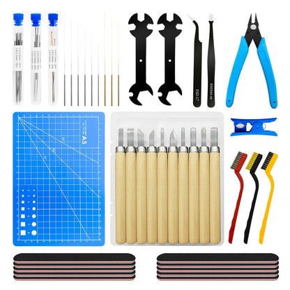 3D Printer Tool Kit, TIOPY 61Pcs 3D Printer Accessories for Cleaning, Removal Finishing Cutting, Includes Cleaning Needles,Tube Cutter,Tweezers,Pliers,Wrench, 3D Printing Tools for Bambu Lab/ - WoodArtSupply