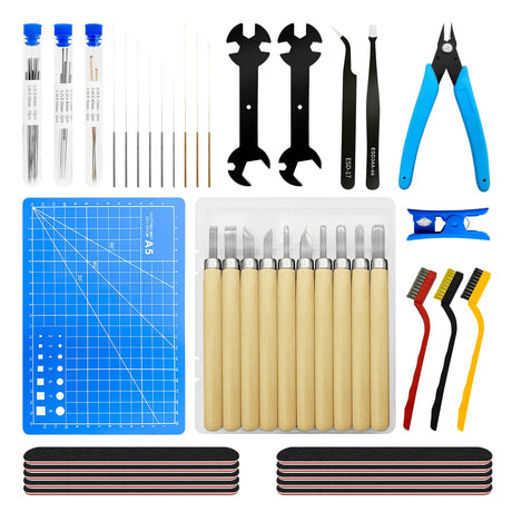 3D Printer Tool Kit, TIOPY 61Pcs 3D Printer Accessories for Cleaning, Removal Finishing Cutting, Includes Cleaning Needles,Tube Cutter,Tweezers,Pliers,Wrench, 3D Printing Tools for Bambu Lab/Kobra/MK4 TIOPY