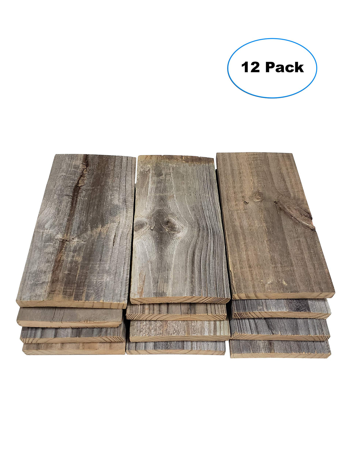 Rustic Weathered Reclaimed Wood Planks for DIY Crafts, Projects and Decor (12 Planks - 5.5"x12) Rockin' Wood