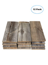 Rustic Weathered Reclaimed Wood Planks for DIY Crafts, Projects and Decor (12 Planks - 5.5"x12) Rockin' Wood