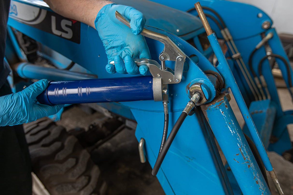 Lincoln 1133 Pistol Grip Grease Gun with 18" Whip Flex Hose and Coupler, 2-Way Loading, 6,000 PSI, One-Hand Operation, Dual-Lip Follower, Standard Grease Cartridges, Jam-Proof Toggle, Cast Pump Head Lincoln