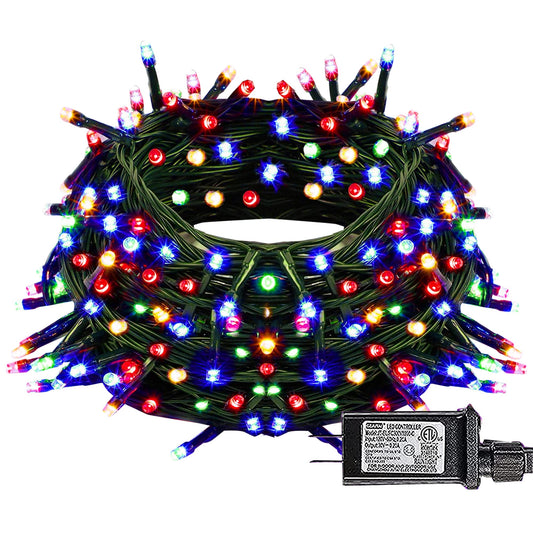 Dazzle Bright Christmas String Lights, 100 LED 33 FT Connectable Fairy Lights with 8 Modes, Waterproof Christmas Decorations for Indoor Outdoor Holiday Party Home Tree Decor (Multi-Colored)