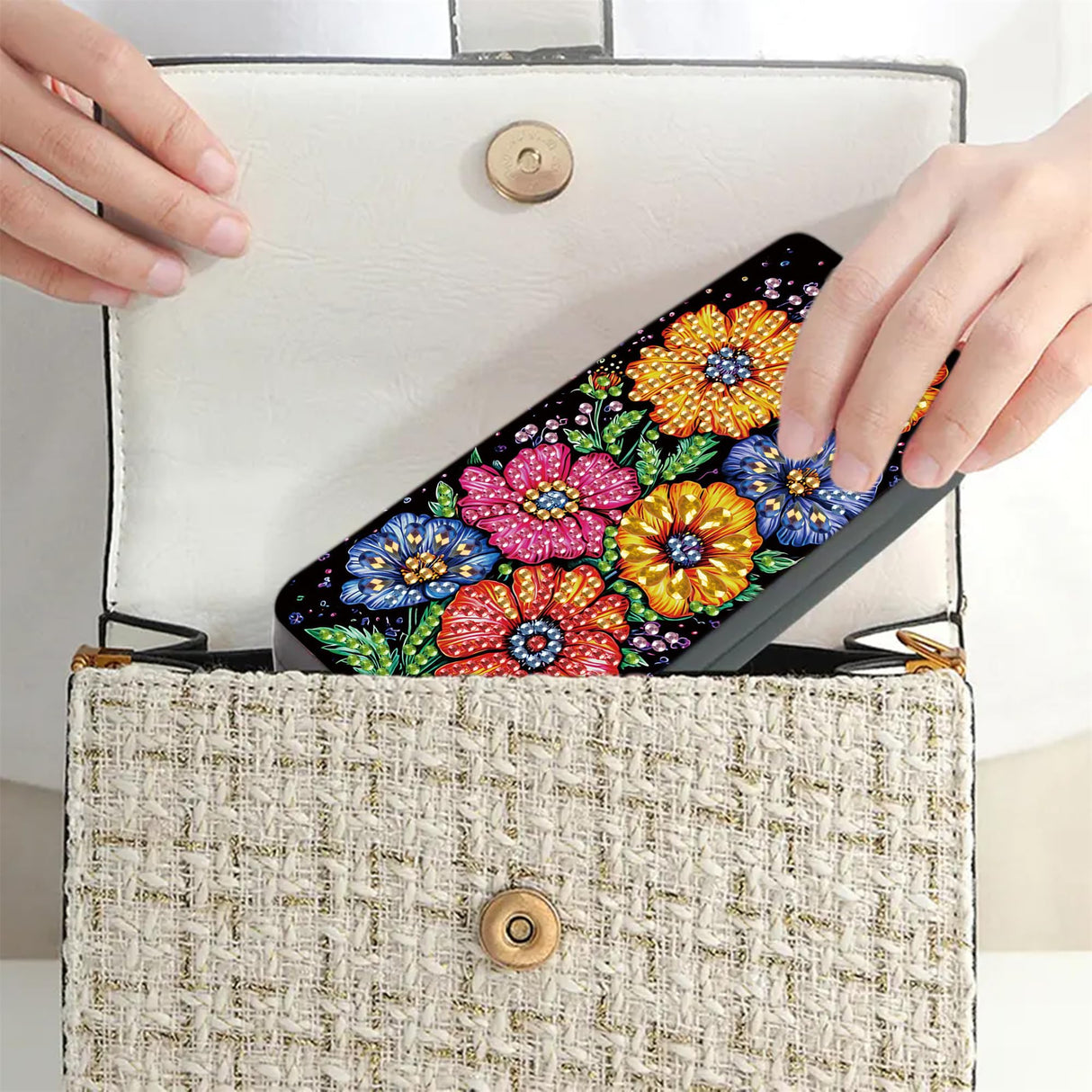 DIZAKIM 1pcs 5d Diamond Art Kits for Adults Small Diamond Painting Kit Gem Art Paint by Diamonds Dots Eyeglasses Case DIY for Beginner Women (#10) DIZAKIM