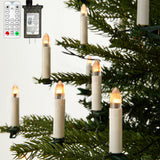 50 Pcs Christmas Flameless Candles Lights, 2024 New Candle Lights with 3 Color & 11 Mode Remote Control, 3D Flickering LED Candle String Lights for Christmas Trees, Fireplaces, Church, Wedding Selarlyt