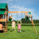 Backyard Discovery Belmont All Cedar Wood Playset Swing Set Green Backyard Discovery