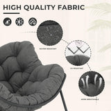 GREEN MORE Patio Rocking Chair Oversized Indoor & Outdoor, Egg Rocking Chair Lounge with Padded Cushion and Metal Frame for Front Porch Patio Backyard GREEN MORE