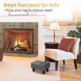 LUE BONA Small Tufted Foot Stool, Fabric Foot Stools Ottoman with Plastic Legs, 9''H, Rectangle Footstool for Adult with Non-Slip Pads, Sofa Foot Rest for Living Room, Couch,Carbon Grey LUE BONA