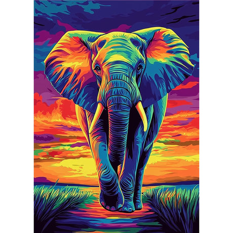 MOGTAA Colorful Elephant Diamond Art Kits for Adults, Elephant Diamond Painting Kits for Beginners, DIY 5D Diamond Dots Kits Animal Painting Craft for Home Wall Art Decor 12x16 inch MOGTAA